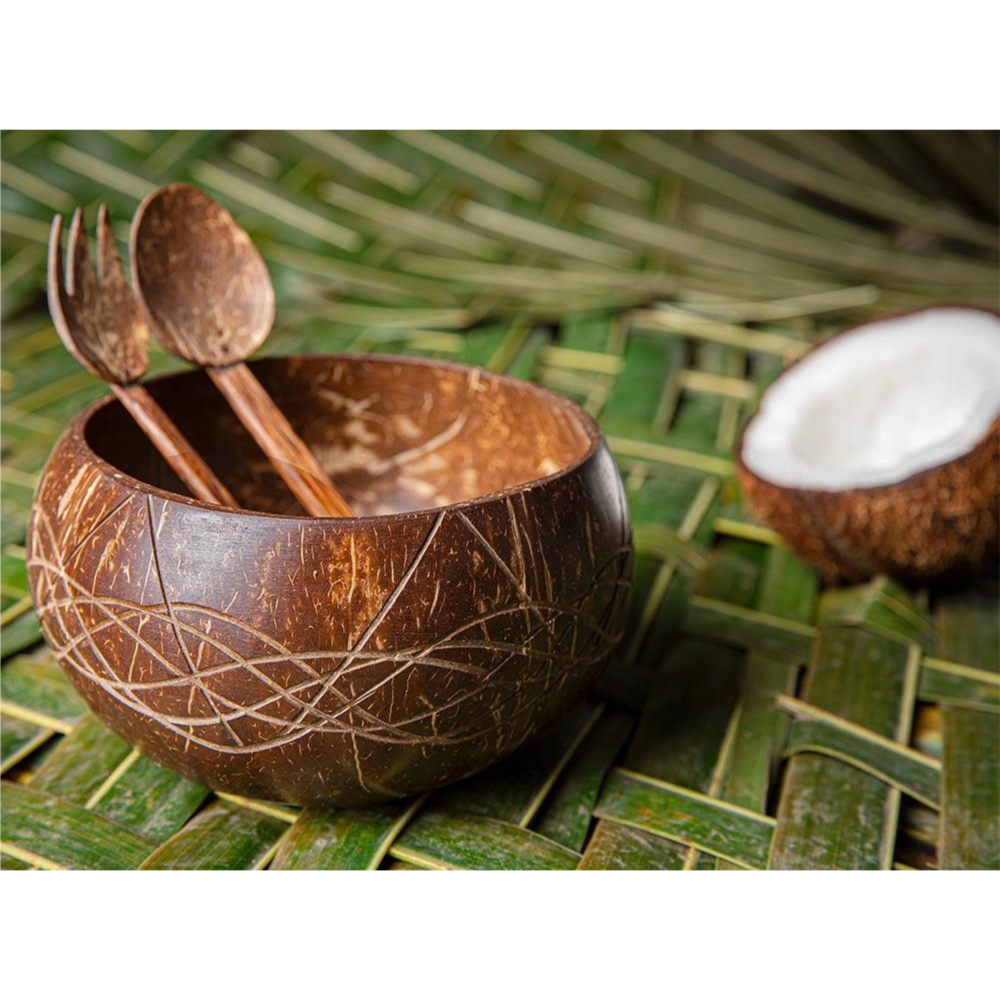 Coconut Wood Designer Serving Bowl – Smaller Footprint